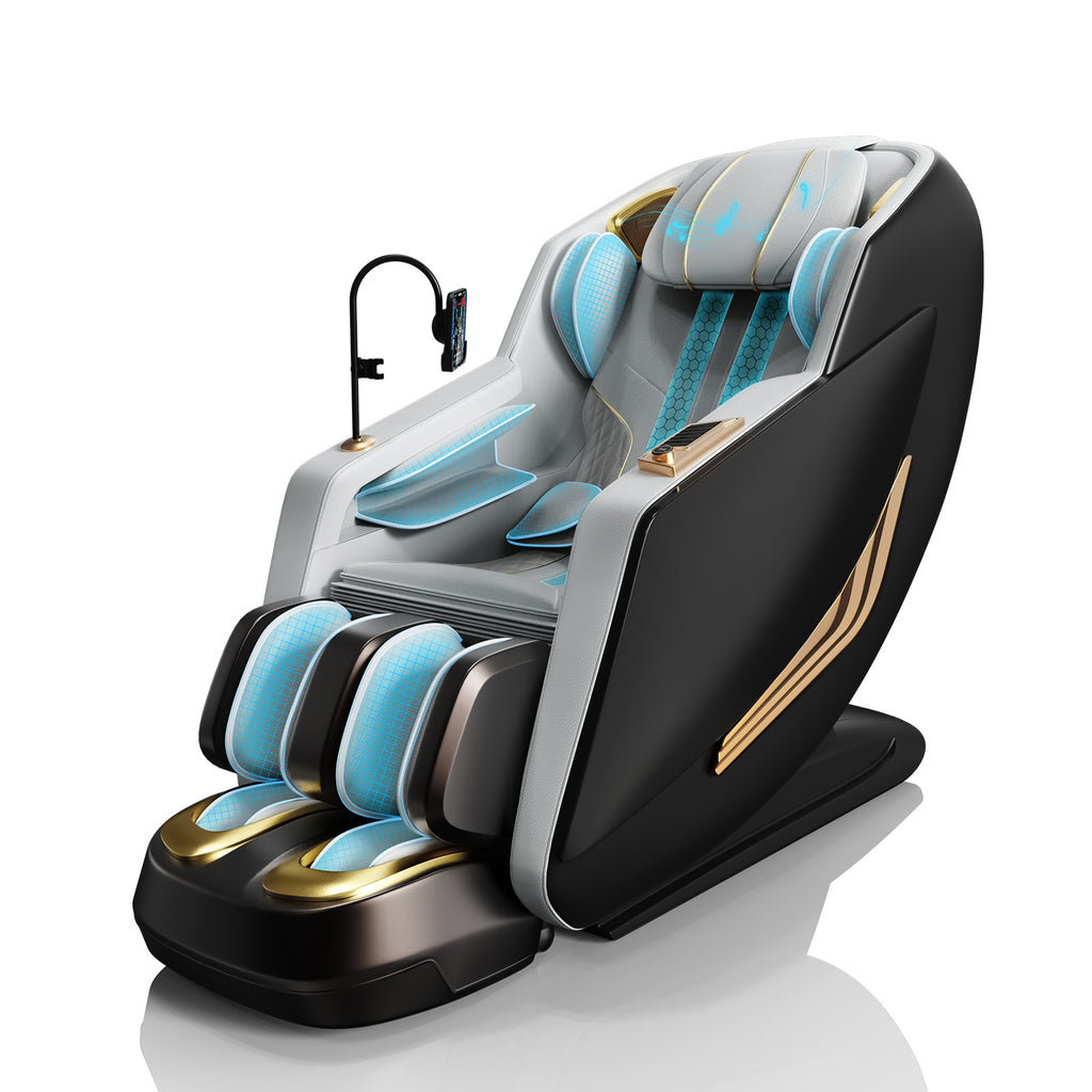 Massage Chair Full Body, Zero Gravity SL-Track Shiatsu Massage Chair 4D Built-in Rollers, Airbags, 10 Auto Modes, Yoga Stretch, Calfrest Extension, AI Control for Home & Office Relaxation, DarkGrey