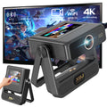 XBJ A5pro Touch Screen Smart Projector with WiFi 6 and Bluetooth 5.2, Built-in Apps, Support 4K, Outdoor Portable Projector with 180° Stand, Auto Focus, Movie Proyector for Bedroom/Home/Camping/Gaming/Home Theater/Backyard (Darkgray）