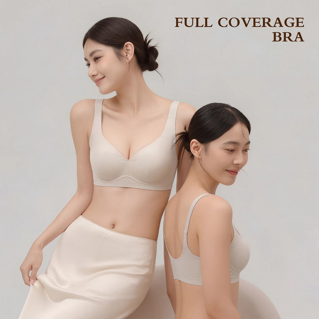 Jelly Bras for Women No Underwire, Plus Size Full Coverage Deep V Supportive Seamless Tshirt Bra, Adjustable Straps Lift (White, NY01)