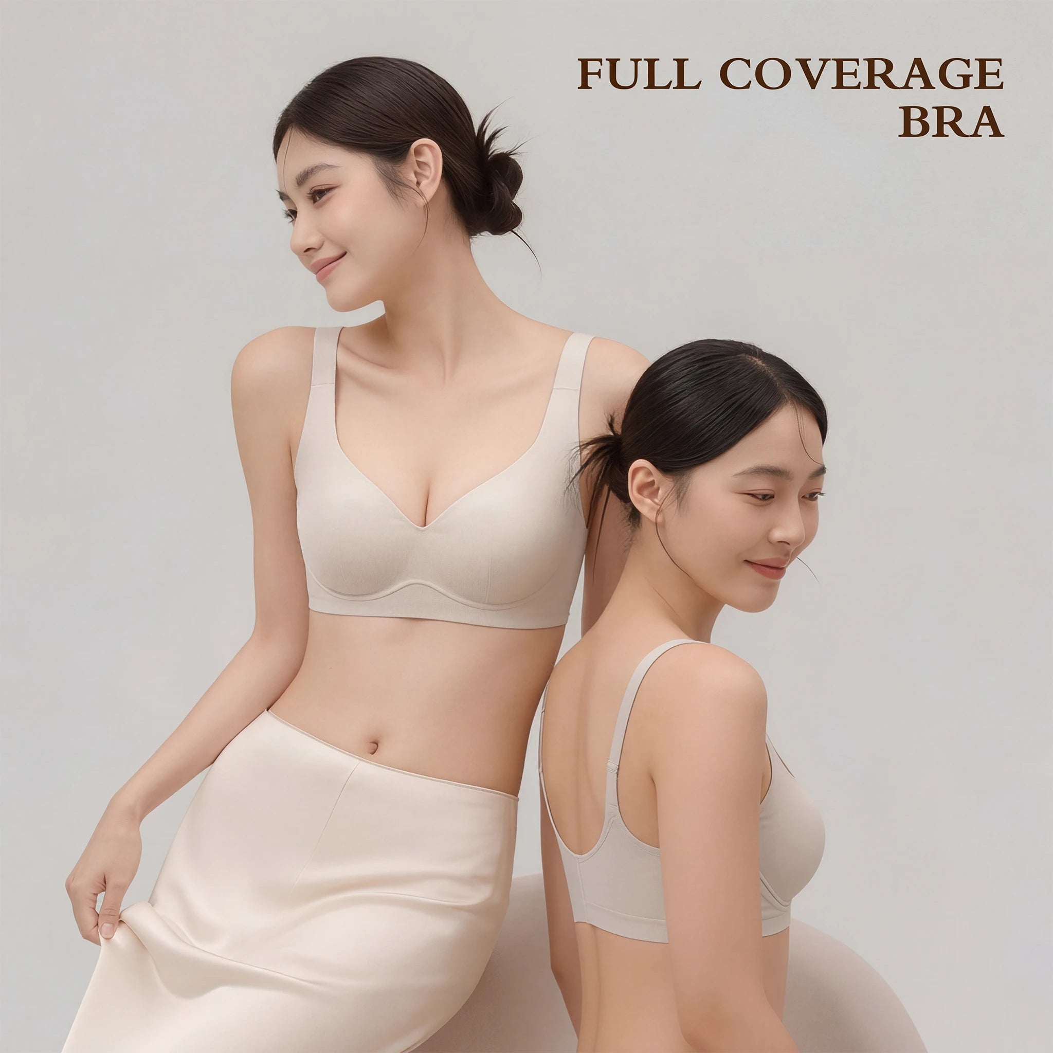 Jelly Bras for Women No Underwire, Plus Size Full Coverage Deep V Supportive Seamless Tshirt Bra, Adjustable Straps Lift (White, NY01)