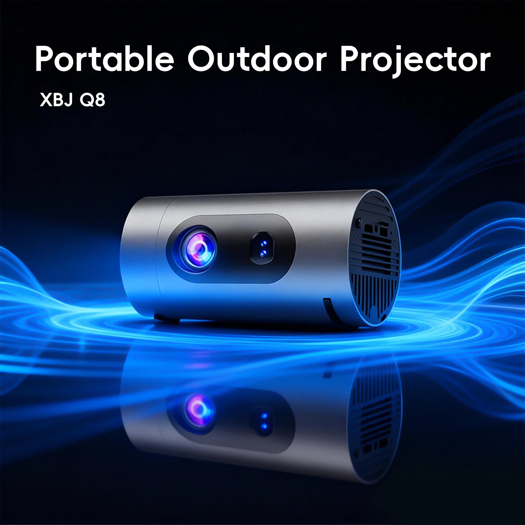 XBJ Portable Smart Projector WiFi 6 and Bluetooth 5.2, Built-in APPS, USB-C Powered, Auto Focus, Keystone, Compatible with HDMI/USB/Smartphone/TV Box/Laptop, Perfect for Bedroom/Office/Outdoor/Camping Use