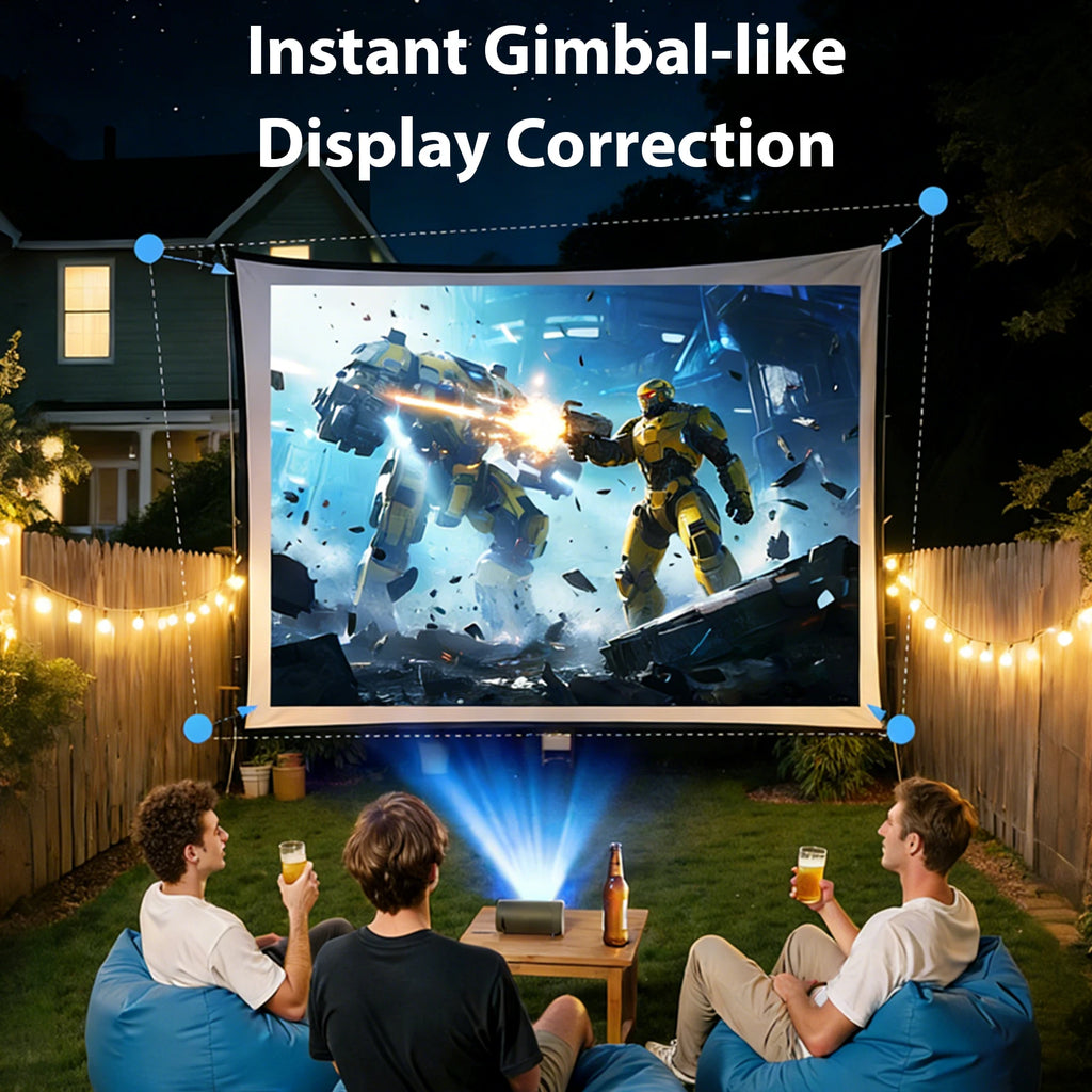 XBJ Portable Smart Projector WiFi 6 and Bluetooth 5.2, Built-in APPS, USB-C Powered, Auto Focus, Keystone, Compatible with HDMI/USB/Smartphone/TV Box/Laptop, Perfect for Bedroom/Office/Outdoor/Camping Use