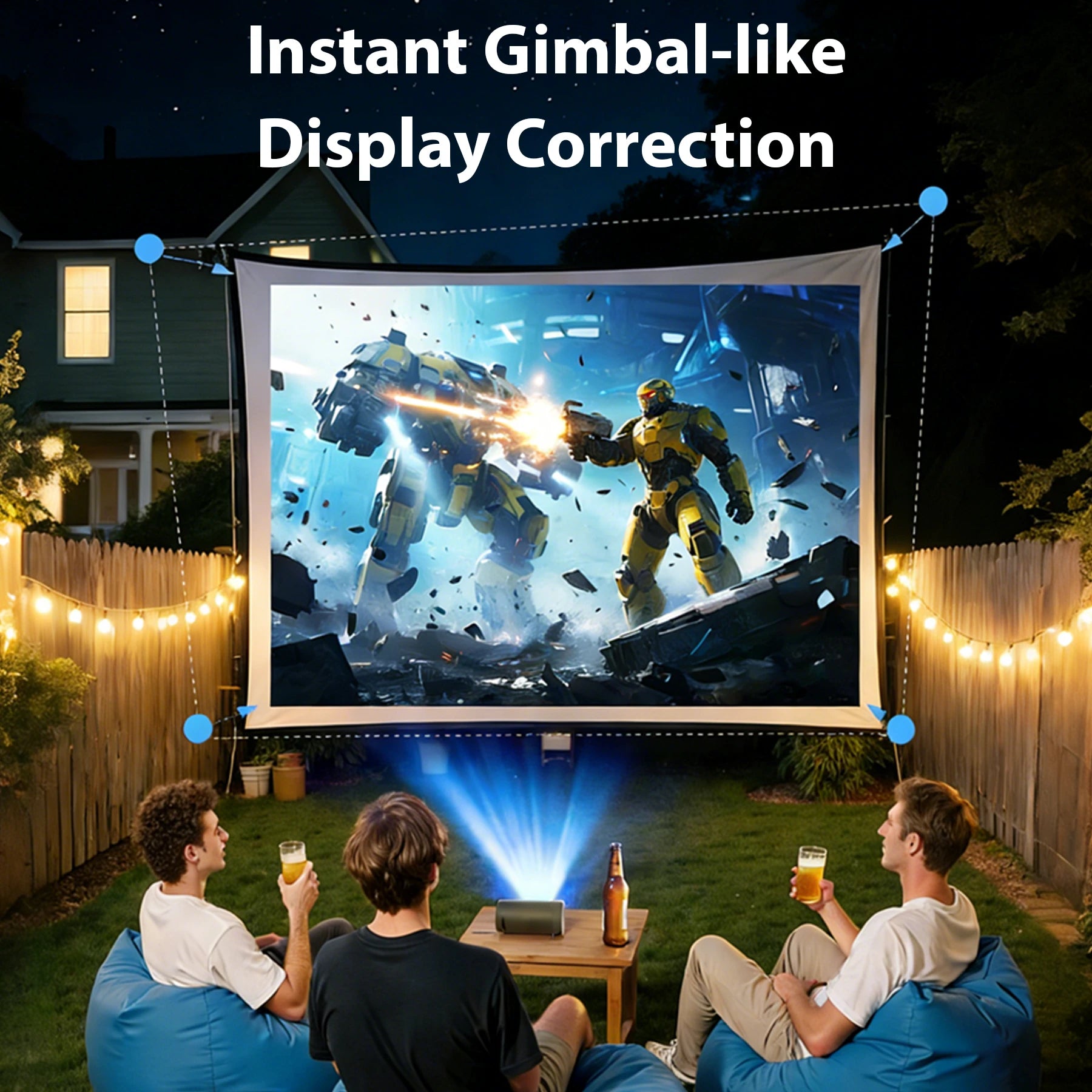 XBJ Portable Smart Projector WiFi 6 and Bluetooth 5.2, Built-in APPS, USB-C Powered, Auto Focus, Keystone, Compatible with HDMI/USB/Smartphone/TV Box/Laptop, Perfect for Bedroom/Office/Outdoor/Camping Use